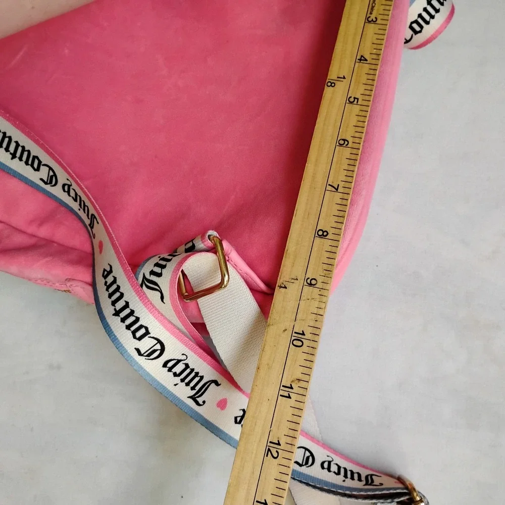 Juicy Couture Bag Velour Rhinestone Bling Mini‎ Backpack Travel Pink